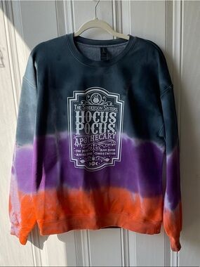 Gildan Black/Purple/Orange Hocus Pocus Apothecary Tie-Dye Crewneck